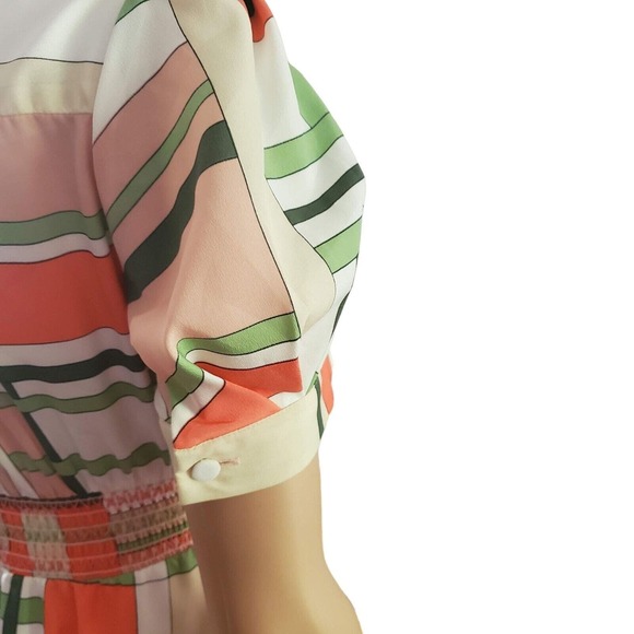 The Webster Miami for Target Sz S Petite Faux Wrap Puff Sleeve Dress Coquette - Picture 4 of 11